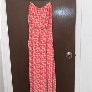 Pink/Tan striped Dress